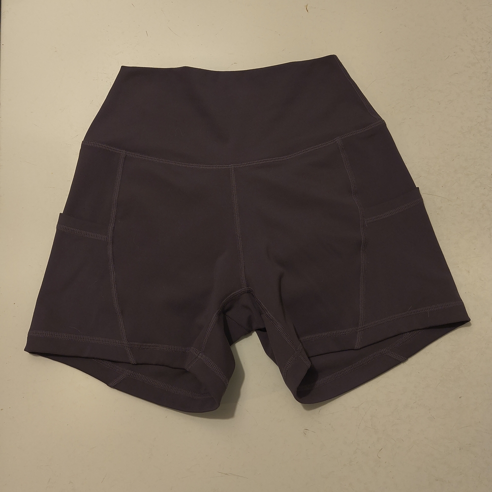 High-Waisted Dark Purple Women's Shorts